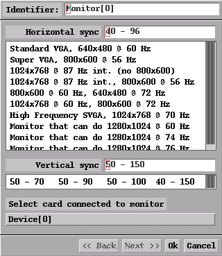 xf86cfg - Konfiguration des Monitors