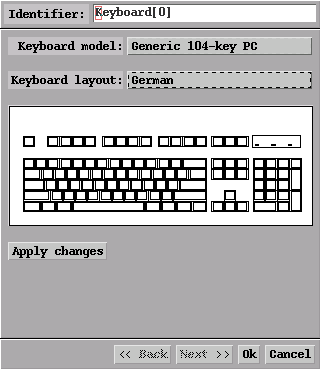 xf86cfg - Tastaturkonfiguration
