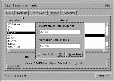 Sax(1): Angaben zum Monitor